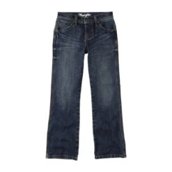 Wrangler Boy's Retro Slim Bootcut Jeans In Dark Wash Denim