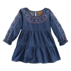 Wrangler Girl's Blue Denim Tunic Top Dress In Blue Denim