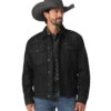 Wrangler Mens Black Sherpa Lined Denim Jacket -Wrangler Store P2781230 4 58133.1697129863