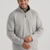 Wrangler Mens George Strait Long Sleeve Quarter-Zip Knit Pullover In Dove