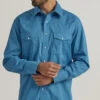 Wrangler Mens Wrinkle Resistant Blue Classic Fit Shirt 2 Wrangler Mens Wrinkle Resistant Blue Classic Fit Shirt -Wrangler Store P2781920 2 92216.1697129852
