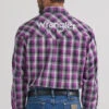 Wrangler Mens Western Purple Plaid Long Sleeve Western Logo Shirt -Wrangler Store P2781955 1 06898.1692039151