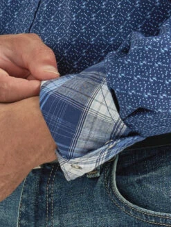 Wrangler Mens 20X Advanced Comfort Navy Snap Long Sleeve Shirt -Wrangler Store P2782190 2 77851.1692299305