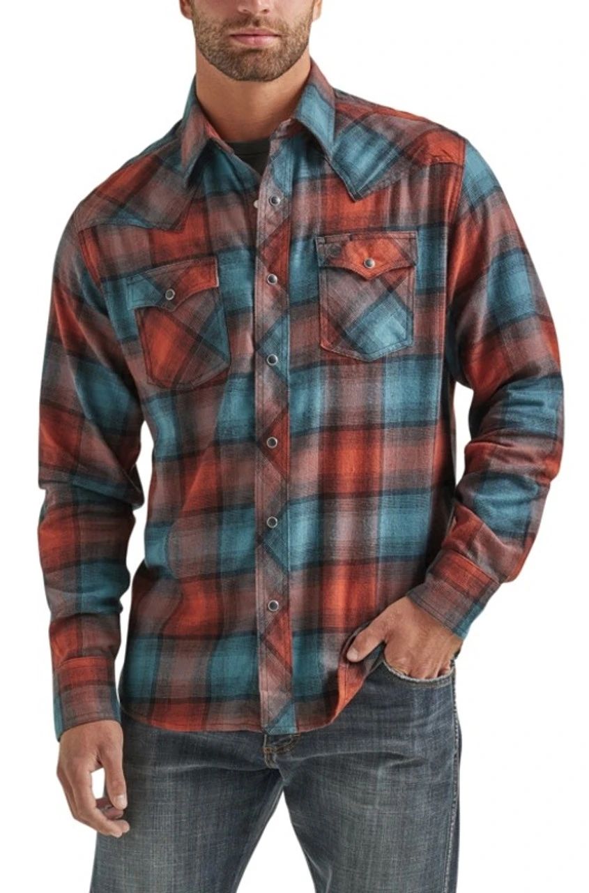Wrangler Mens Long Sleeve Retro Multi Flannel 3 Wrangler Mens Long Sleeve Retro Multi Flannel