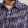 Wrangler Mens Retro Long Sleeve Blue Plaid Shirt -Wrangler Store P2782325 1 90112.1692039158