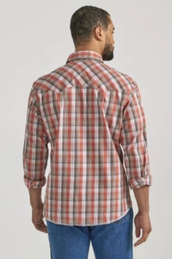Wrangler Mens Fashion Orange Long Sleeve Shirt 7 Wrangler Mens Fashion Orange Long Sleeve Shirt -Wrangler Store P2782475 1 15289.1692305479