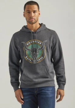 Wrangler Mens Caviar Heather Hoodie