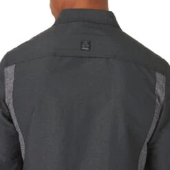 Wrangler Mens ATG Black Mixed Material Long Sleeve Shirt -Wrangler Store P2783240 2 09392.1692034116