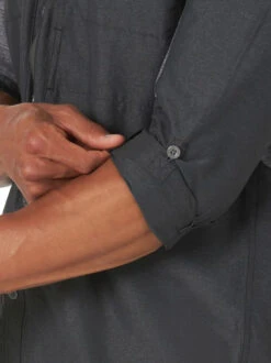 Wrangler Mens ATG Black Mixed Material Long Sleeve Shirt -Wrangler Store P2783240 3 68594.1692034116