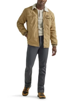 Wrangler Mens ATG Kelp Sherpa Lined Canvas Jacket -Wrangler Store P2783550 4 13906.1686687935
