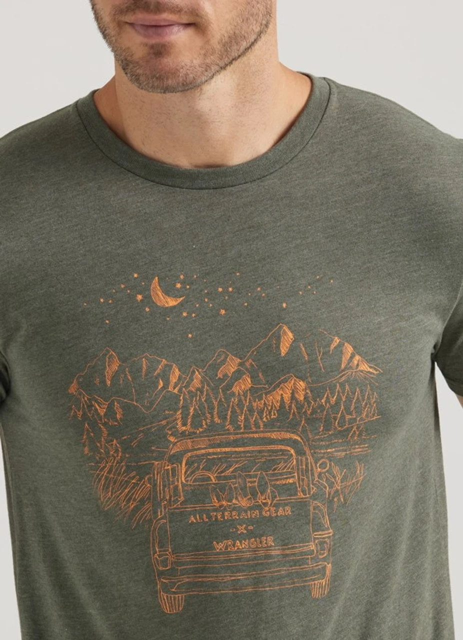 Wrangler Mens Deep Depths Heather Short Sleeve Lifestyle Tee 4 Wrangler Mens Deep Depths Heather Short Sleeve Lifestyle Tee - Image 2