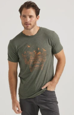 Wrangler Mens Deep Depths Heather Short Sleeve Lifestyle Tee