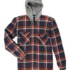 Wrangler Men's Riggs Workwear Lightweight Hooded Flannel Jacket In Red And Navy -Wrangler Store P2783955 1 08761.1683217116