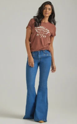 Wrangler Ladies Root Beer Heather Short Sleeve Shirt -Wrangler Store P2785460 4 67469.1697754060