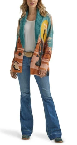 Wrangler Ladies Americana Long Sleeve Cardigan