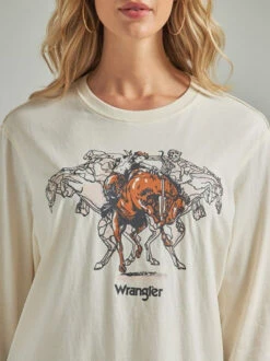 Wrangler Ladies White Long Sleeve Graphic Tee -Wrangler Store P2785555 2 45287.1692050597