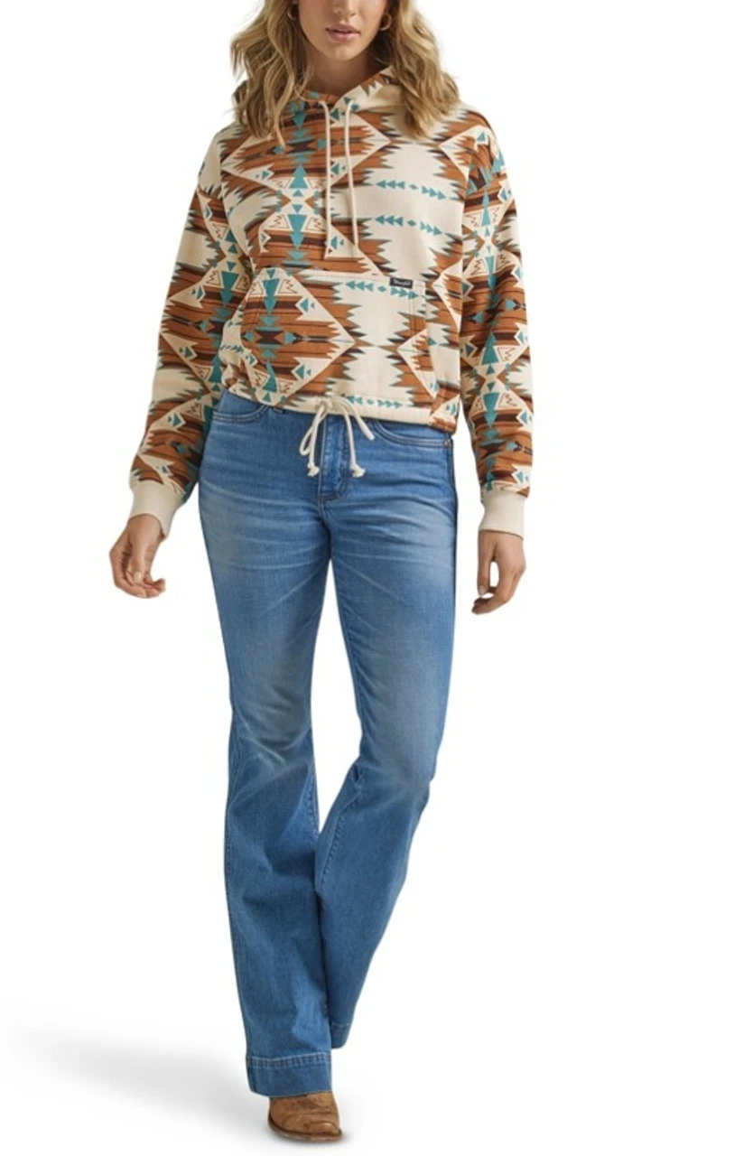 Wrangler Ladies Americana White Hoodie 3 Wrangler Ladies Americana White Hoodie