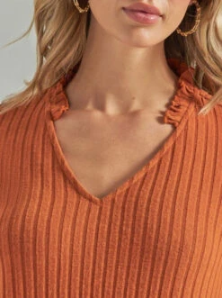Wrangler Ladies Tan Americana V-Neck Shirt 9 Wrangler Ladies Tan Americana V-Neck Shirt -Wrangler Store P2785605 2 29373.1692391217