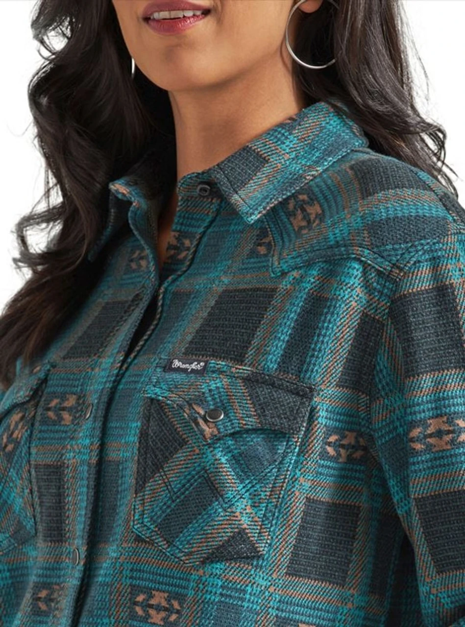 Wrangler Ladies Ponderosa Pine Long Sleeve Shirt 4 Wrangler Ladies Ponderosa Pine Long Sleeve Shirt - Image 2