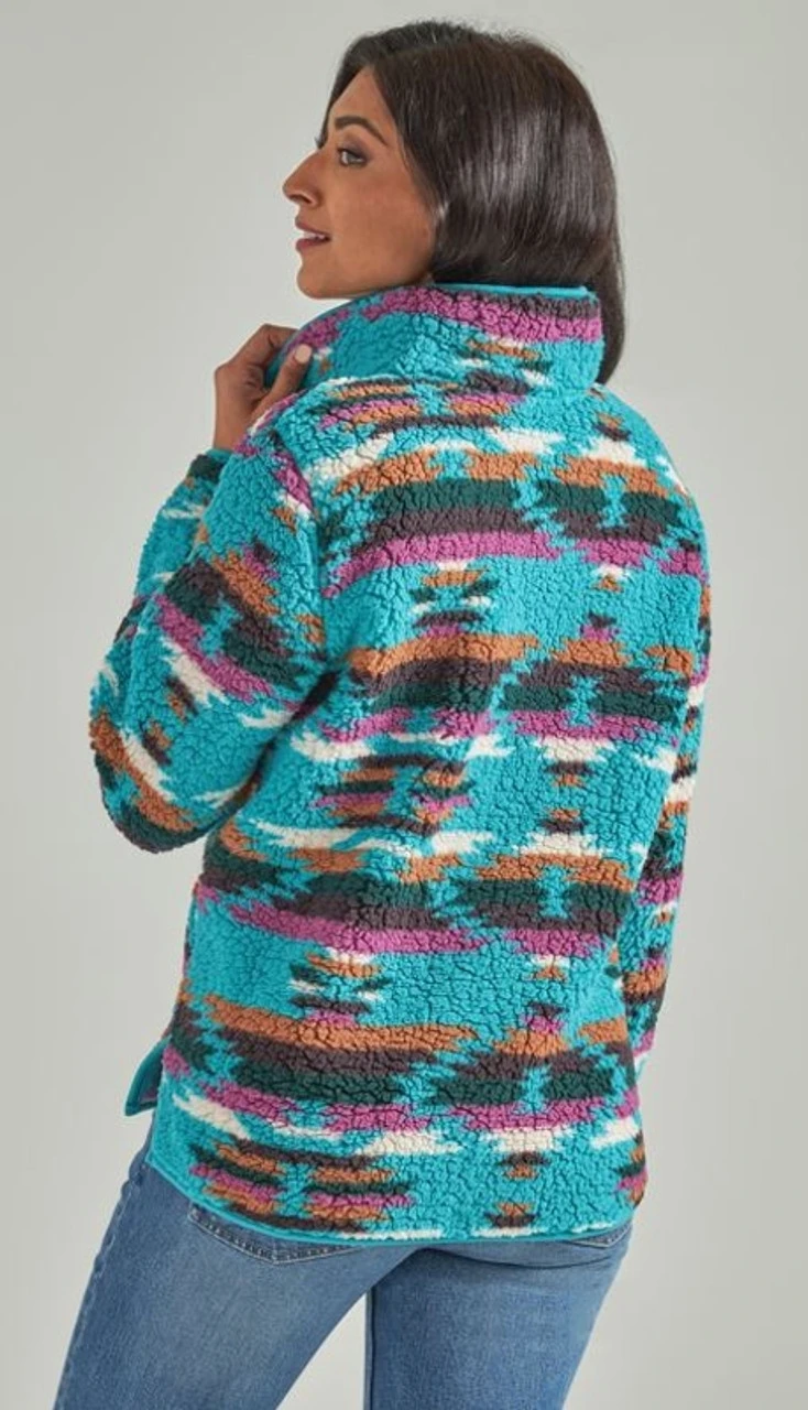 Wrangler Ladies Dark Teal Sherpa Pullover 5 Wrangler Ladies Dark Teal Sherpa Pullover - Image 3