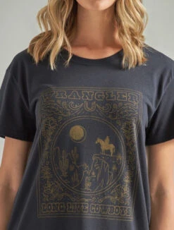 Wrangler Ladies Jet Black Short Sleeve Shirt -Wrangler Store P2785795 2 88767.1692299370