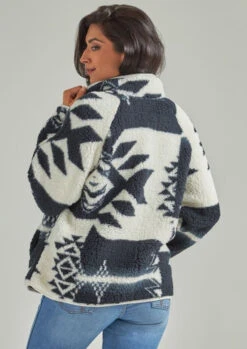 Wrangler Ladies Black And White Sherpa Jacket