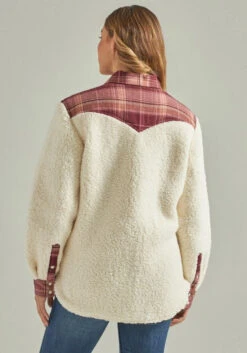 Wrangler Ladies Antique White Western Boyfriend Long Sleeve Shirt -Wrangler Store P2785845 1 07973.1692390946