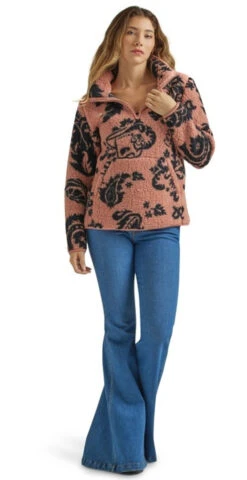 Wrangler Ladies Ash Rose Sherpa Pullover