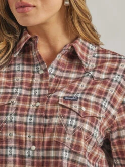 Wrangler Ladies Arganoil Western Boyfriend Shirt 9 Wrangler Ladies Arganoil Western Boyfriend Shirt -Wrangler Store P2785940 2 84943.1692390985