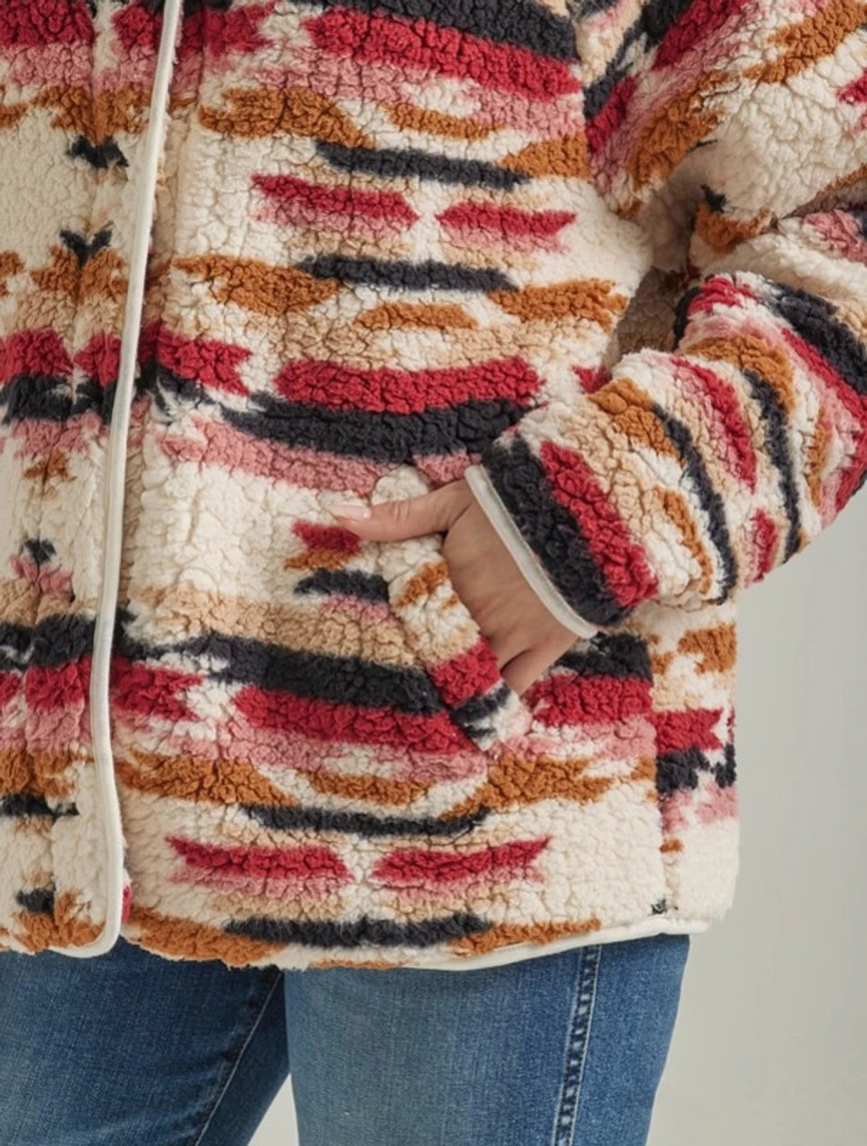 Wrangler Ladies Vintage Antique White Sherpa Jacket 4 Wrangler Ladies Vintage Antique White Sherpa Jacket - Image 2