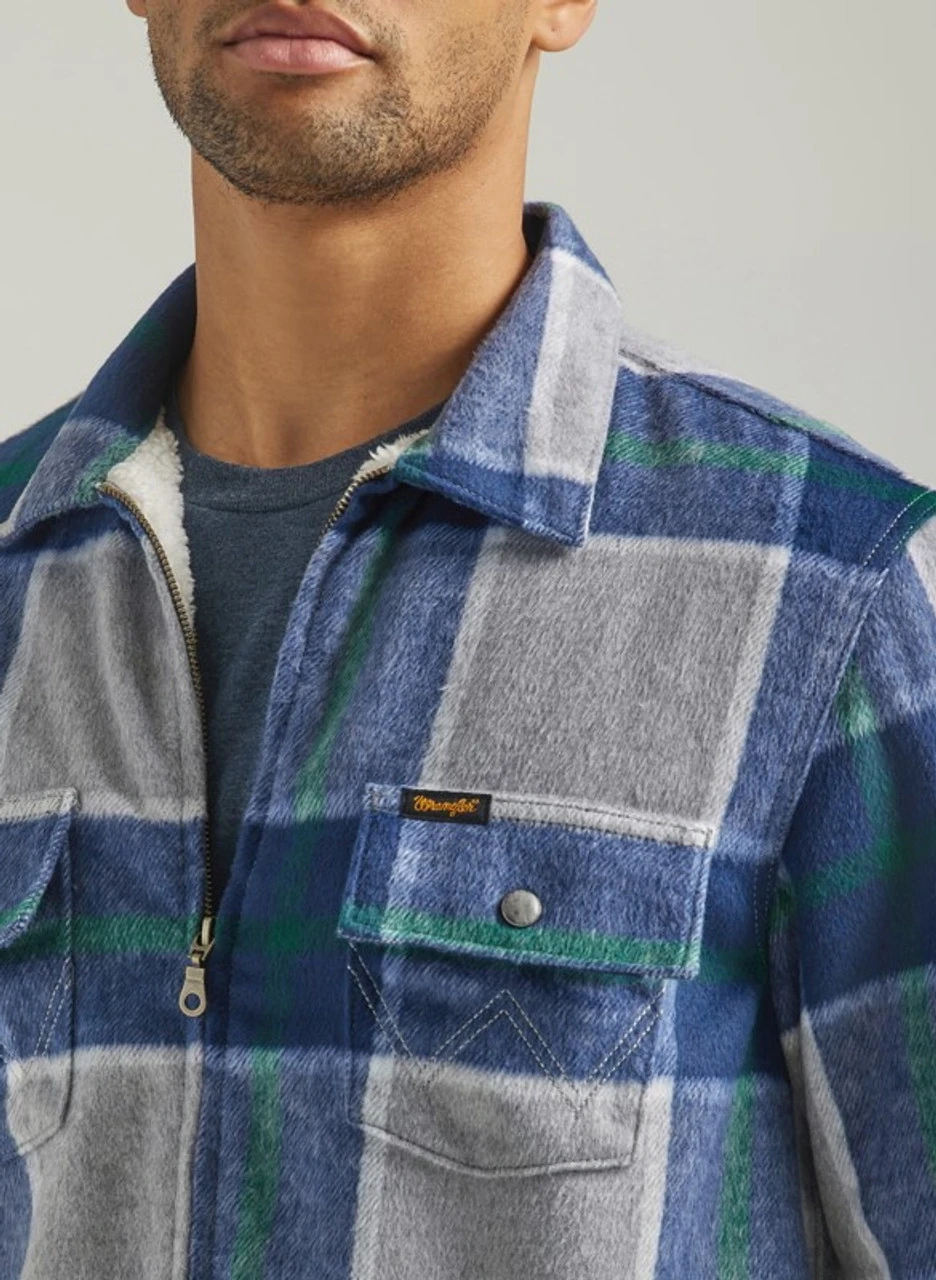 Wrangler Mens Sherpa Lined Zipper Flannel Shirt Jacket 4 Wrangler Mens Sherpa Lined Zipper Flannel Shirt Jacket - Image 2