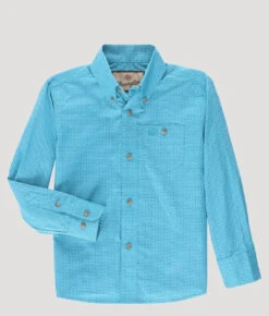 Wrangler Boys Teal Classic Long Sleeve Shirt