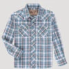 Wrangler Boys Retro Long Sleeve Teal Shirt -Wrangler Store P2786390 1 92715.1692039160