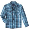 Wrangler Boys Fashion Long Sleeve Teal Snap Shirt -Wrangler Store P2786415 1 75326.1692039161