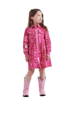 Wrangler X Barbie Girls Western Snap Shirt Dress