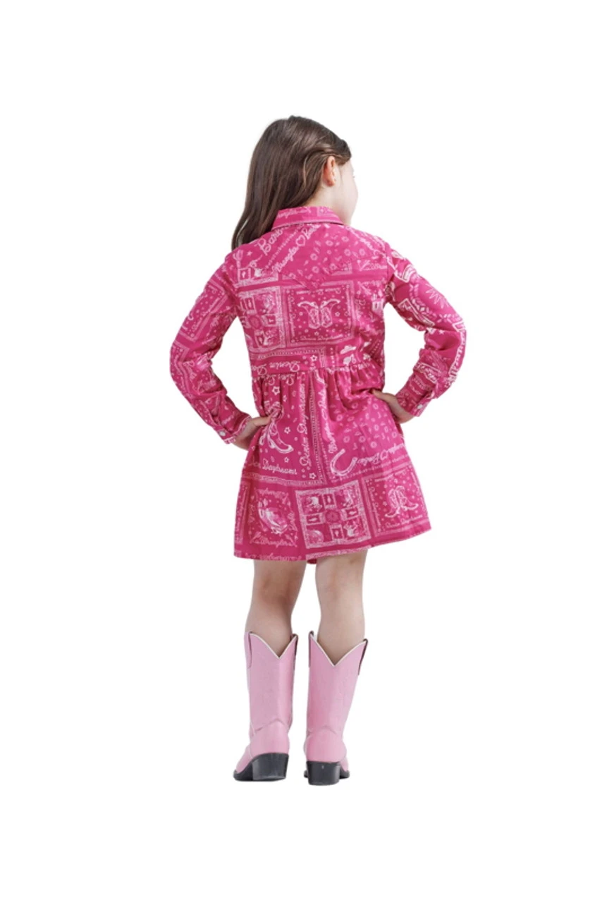 Wrangler X Barbie Girls Western Snap Shirt Dress 4 Wrangler X Barbie Girls Western Snap Shirt Dress - Image 2