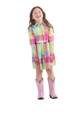 Wrangler X Barbie Girls Flannel Shirt Dress
