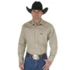 Wrangler - Men's Cowboy Cut Long Sleeve Work Shirt - Khaki
