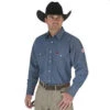 Wrangler - Flame Resistant Long Sleeve Work Shirt - Denim -Wrangler Store P965210 78757.1673537836