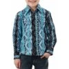 Wrangler Boys' Checotah Desert Print Snap Shirt -Wrangler Store WRA BC1277M new