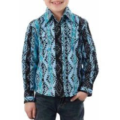 Wrangler Boys' Checotah Desert Print Snap Shirt