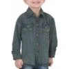 Wrangler Boys' Western Denim Snap Work Shirt -Wrangler Store WRA BS1039W new
