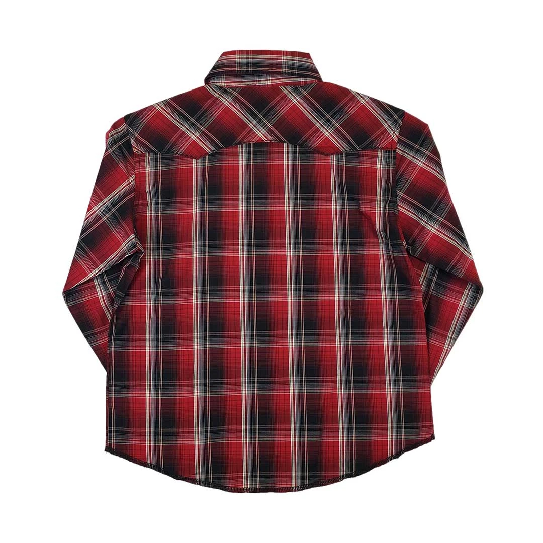 Wrangler Boys' Plaid Snap Shirt 4 Wrangler Boys' Plaid Snap Shirt - Image 2