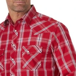 Wrangler Men's Fashion Western Plaid Snap Shirt -Wrangler Store WRA MVG316R DTL