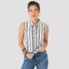 WRANGLER WOMENS SLEEVELESS STRIPED SHIRT -Wrangler Store b34e7f0a57bfeb70bf4f3d5993c57c7b