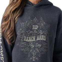 Wrangler X Yellowstone Women's Ranch Hand Cropped Hoodie -Wrangler Store img11376 wrangler x yellowstone women s ranch hand cropped hoodie