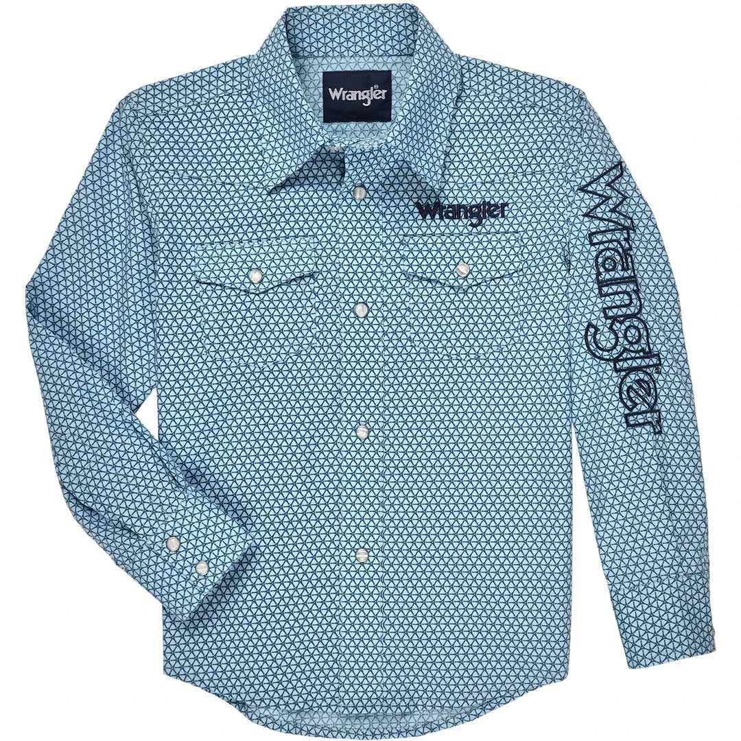 Wrangler Boys' Logo Circle Print Snap Shirt 3 Wrangler Boys' Logo Circle Print Snap Shirt