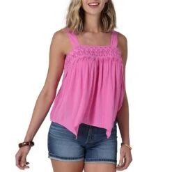 Wrangler Women's Retro Lace Handkerchief Tank Top