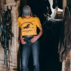 Wrangler X Yellowstone Women's Horse Cropped Tee -Wrangler Store img26508 wrangler x yellowstone women s horse cropped tee