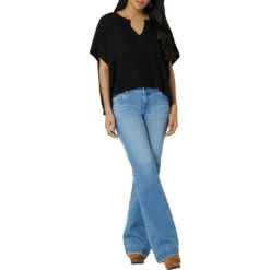 Wrangler Women's Retro Ribbed Knit Dolman T-Shirt 9 Wrangler Women's Retro Ribbed Knit Dolman T-Shirt -Wrangler Store img28824 wrangler women s retro ribbed knit dolman t shirt